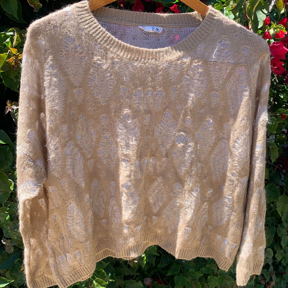 Fuzzy Sheer Cropped Sweater from It Girl